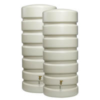 WANDTANK-SET 1300 L sandbeige 2 x 650 L inkl. Verbindungsset - Beige, Kunststoff (170/192/60cm) - 4rain