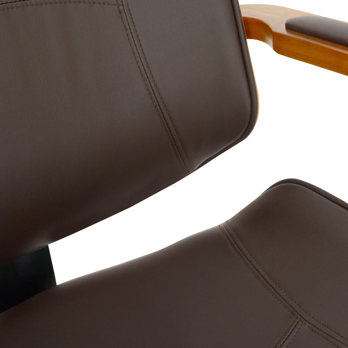 BÜROSTUHL KINGO 118x70x70 Walnuss/Braun Kunstleder - Braun, Leder/Metall (70/118/70cm) - DELUKE