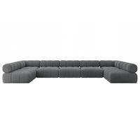 WOHNLANDSCHAFT modulares Sofa Garvo-U3 - 475x190x70 cm Dunkelgrau Cord - Dunkelgrau, Holzwerkstoff/Textil (475/70/190cm) - ALTDECOR