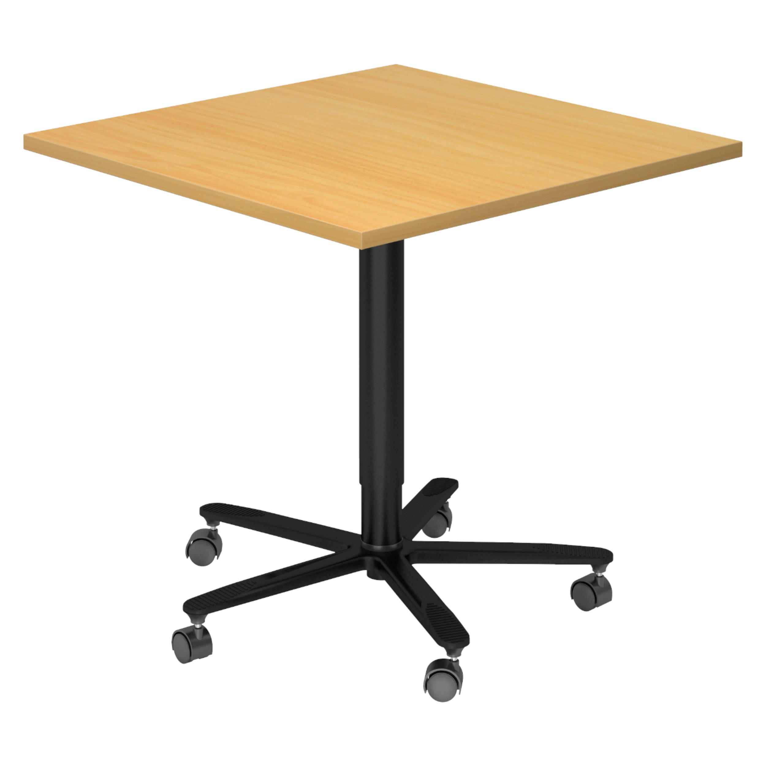 SÄULENHUBTISCH eckig ST 80/80/74 cm in Buchefarben/schwarz - Buchefarben/Schwarz, Holzwerkstoff (80/80/74cm) - bümö
