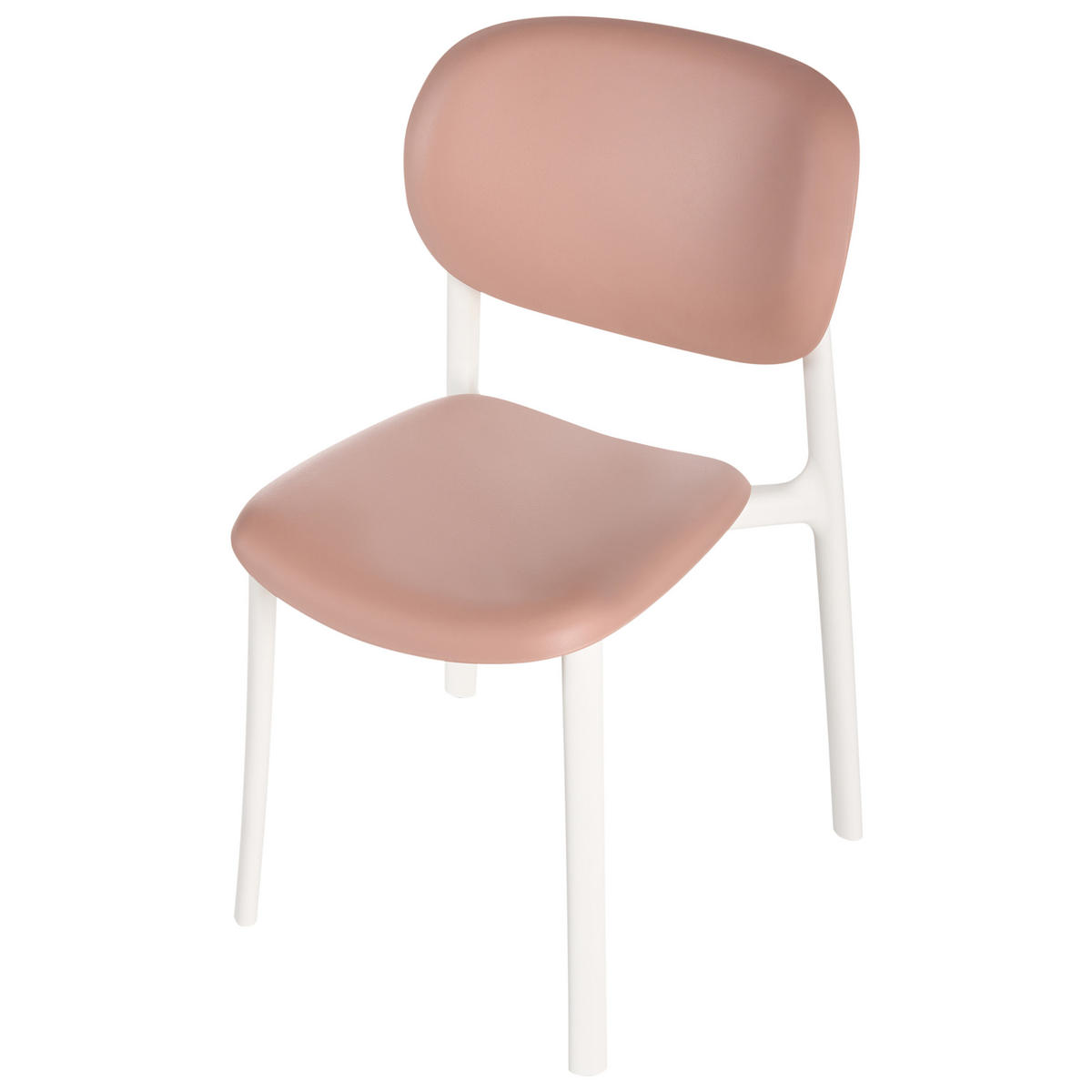 GARTENSTUHL 4er-Set Pastellrosa Musano - Pink/Weiß, Kunststoff (47/88/46cm) - Beliani