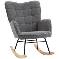 SCHAUKELSTUHL Sessel Relaxsessel bis 120 kg, Polyester, Grau 92x71x101cm - Dunkelgrau, Kunststoff (98/101/71cm) - HOMCOM