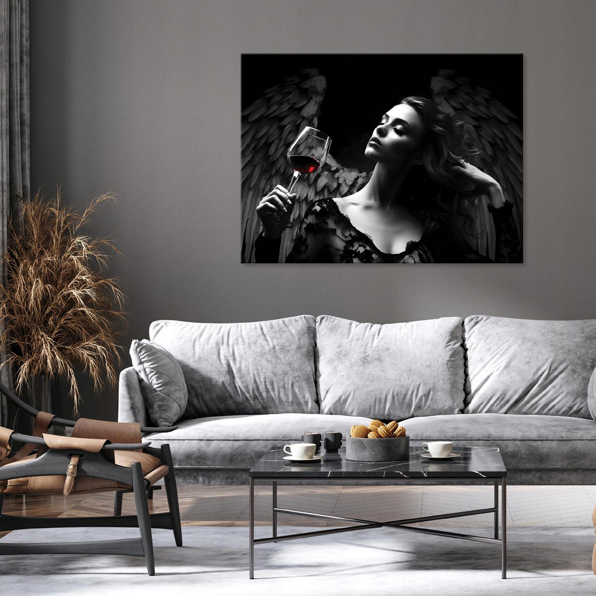BILDER Abstrakt Frau Engel 60x40 - Multicolor, Holzwerkstoff (60/40cm) - Wallarena