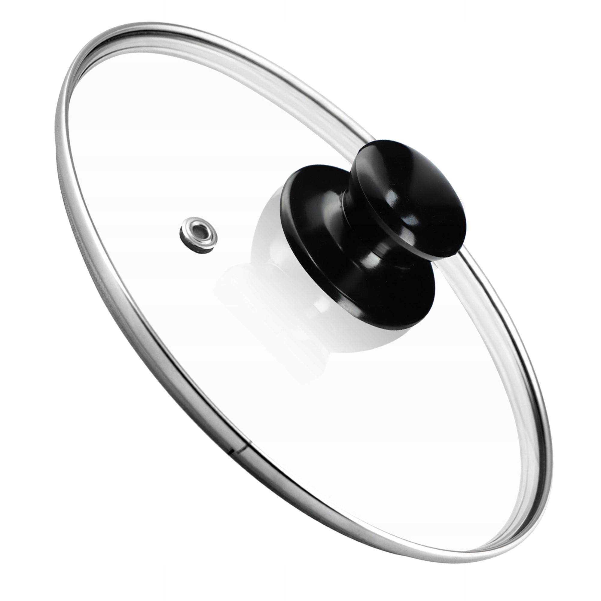 DECKEL mit schwarzem Griff, 24 cm, 1 Stück - Transparent, Glas/Kunststoff (24cm) - KADAX