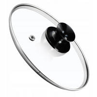 DECKEL mit schwarzem Griff, 24 cm, 1 Stück - Transparent, Glas/Kunststoff (24cm) - KADAX