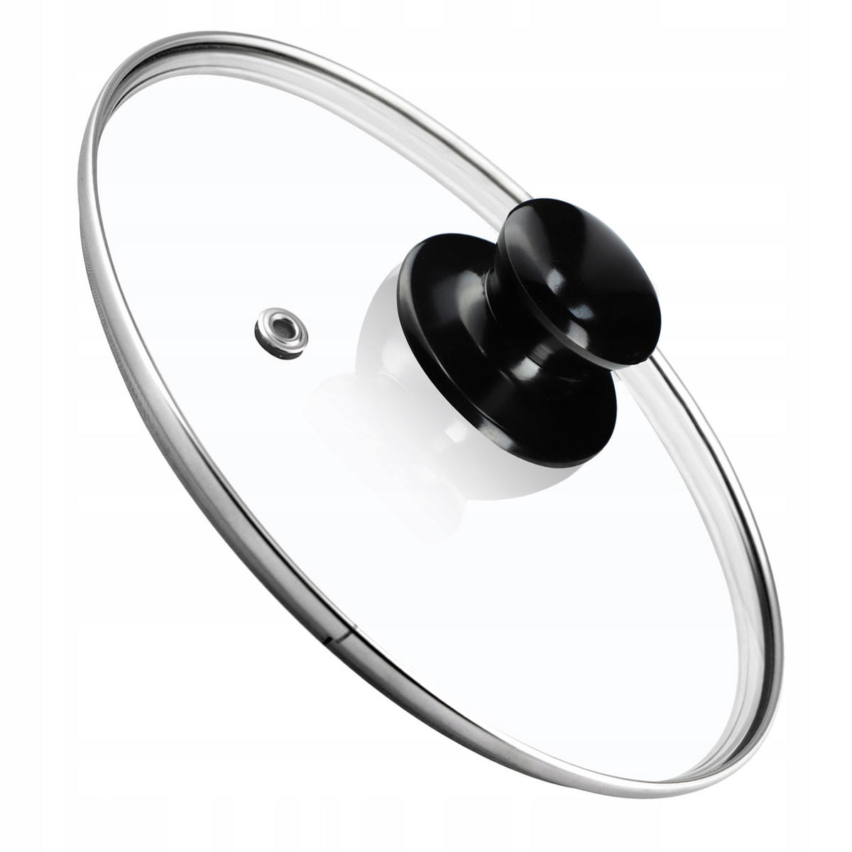 DECKEL mit schwarzem Griff, 24 cm, 1 Stück - Transparent, Glas/Kunststoff (24cm) - KADAX