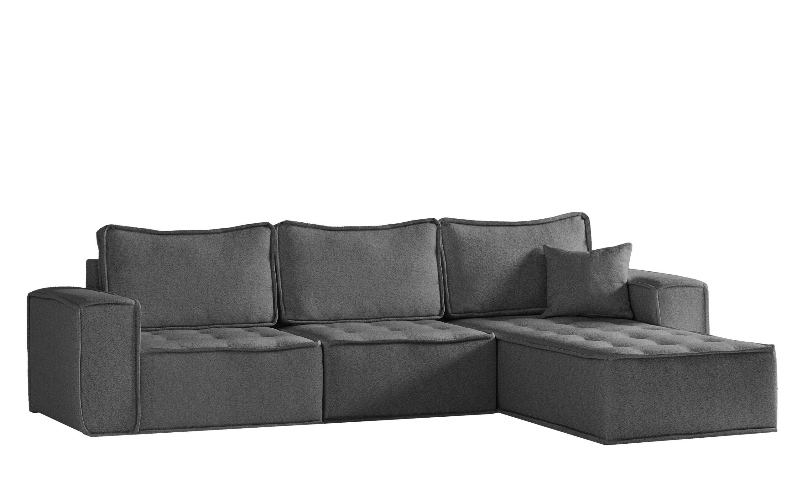 ECKSOFA L-förmige Bohoo-Maxi Dunkelgrau Rechts - Dunkelgrau, Holz (292/192cm) - Kaiser Möbel