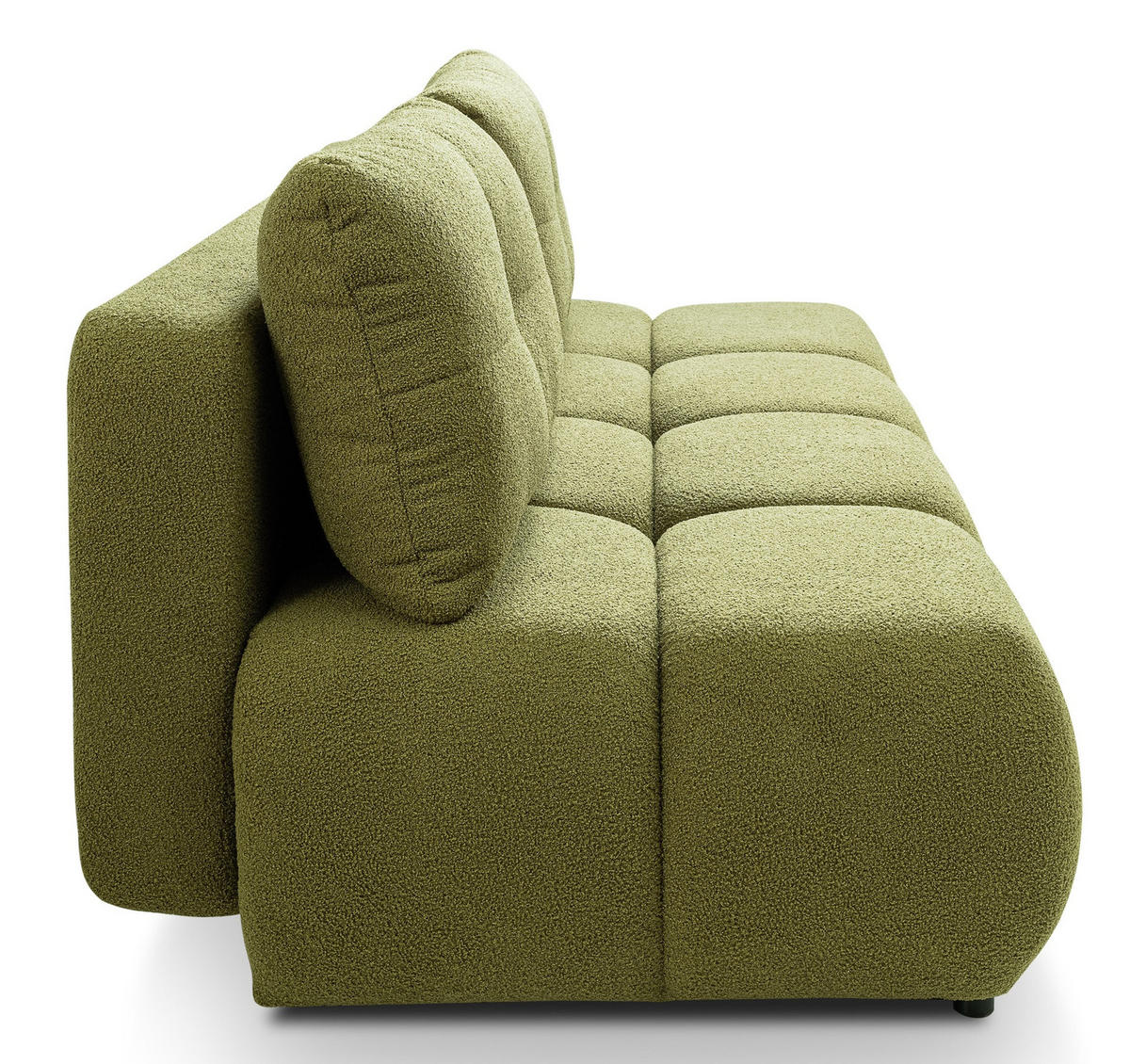SCHLAFSOFA MILA, Sofa mit Schlaffunktion und Bettkasten, Farbe: Grün, Bouclé-Stoff - Grün, Textil (214/89/104cm) - Sepro Meble