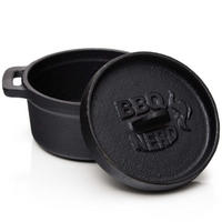 MINI-DUTCH-OVEN Gusseisen Feuertopf Gusstopf Grilltopf | Gusseisentopf 11x5cm - Schwarz, Metall (12/7/12cm) - BBQ Nerd