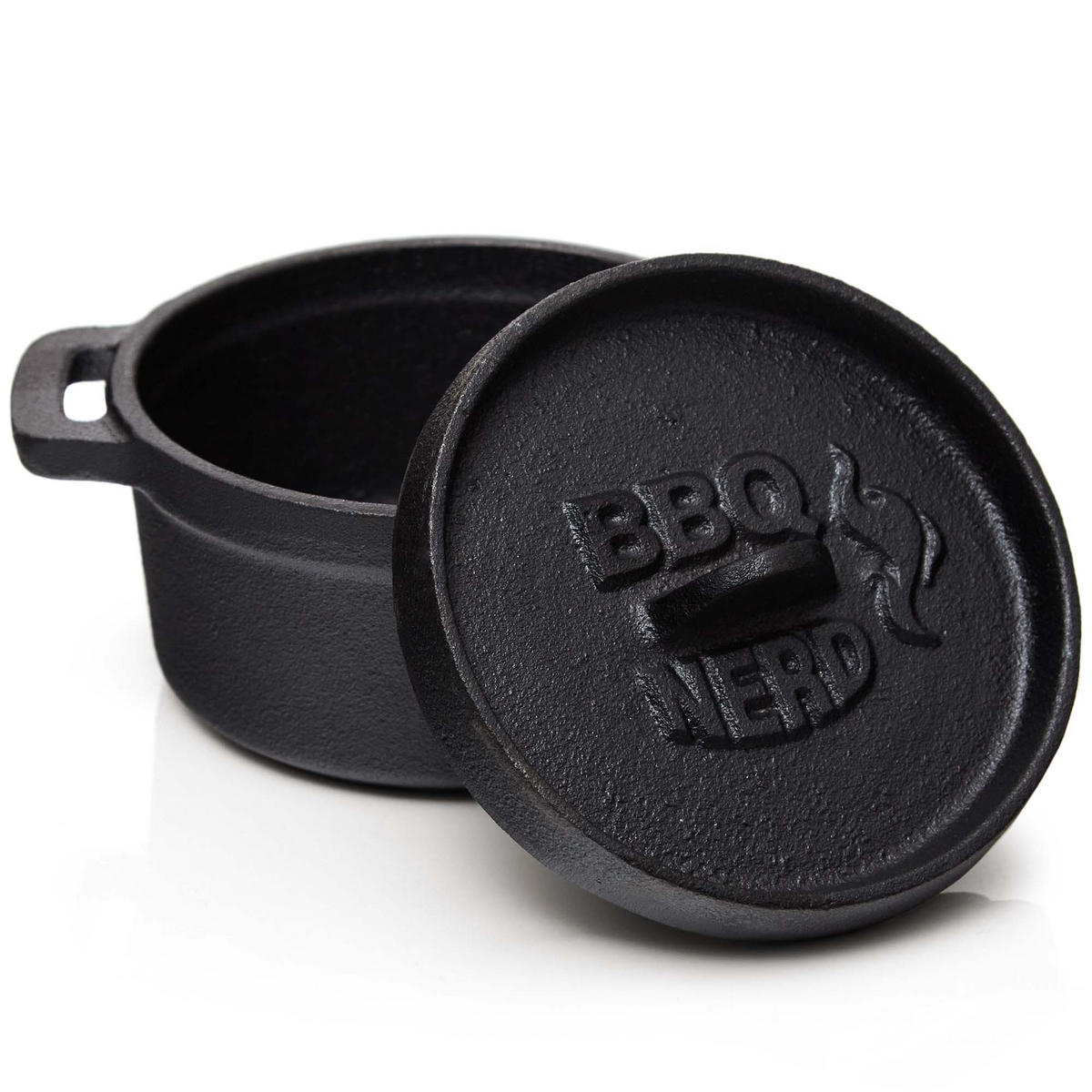 MINI-DUTCH-OVEN Gusseisen Feuertopf Gusstopf Grilltopf | Gusseisentopf 11x5cm - Schwarz, Metall (12/7/12cm) - BBQ Nerd