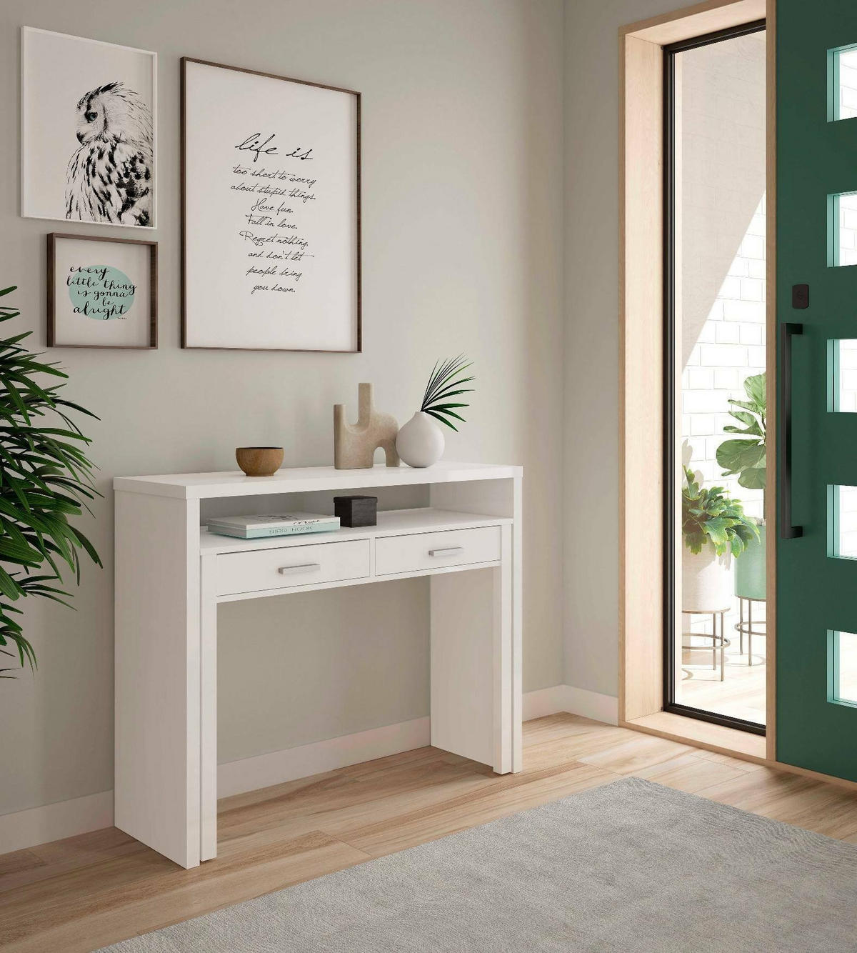 SCHREIBTISCH Weiß 36/98.5/87.5 cm - Weiß, Holzwerkstoff (36/98.5/87.5cm) - DMORA