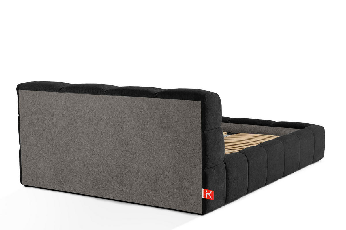 POLSTERBETT AERI 140/160/180/200 mit Rahmen und Bettkasten, anthrazit - Anthrazit, Holz/Holzwerkstoff (140/200cm) - KONSIMO®