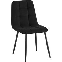 STUHL Cord Schwarz - Schwarz, Textil/Metall (45/84/55cm) - CLP