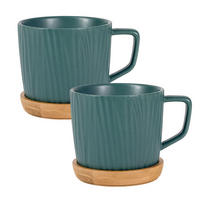 KAFFEETASSE TEETASSE (2er-Set) - Grün, Keramik (8.8/8/24cm) - Intirilife