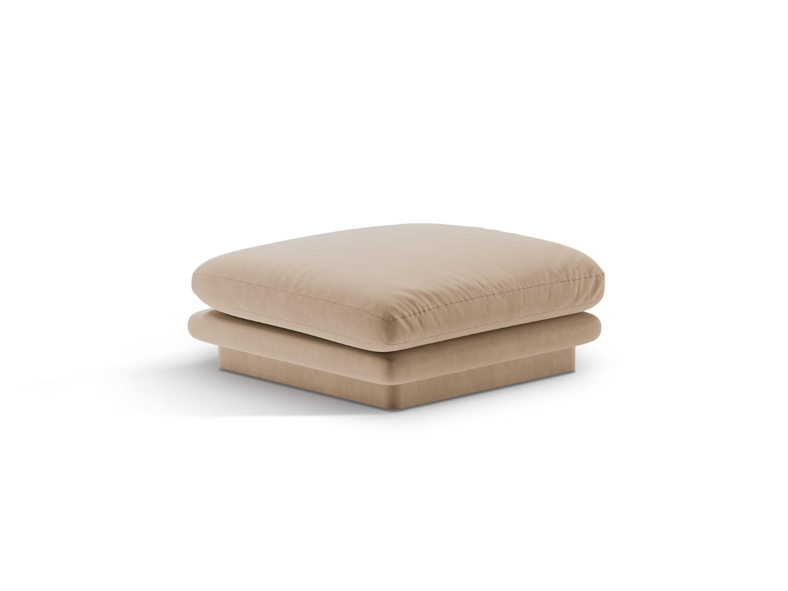 POUF Torino aus Samt sandfarben - Sandfarben, Textil (80/41/80cm) - Micadoni