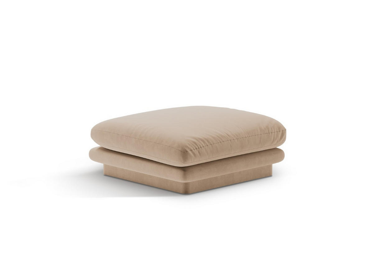 POUF Torino aus Samt sandfarben - Sandfarben, Textil (80/41/80cm) - Micadoni