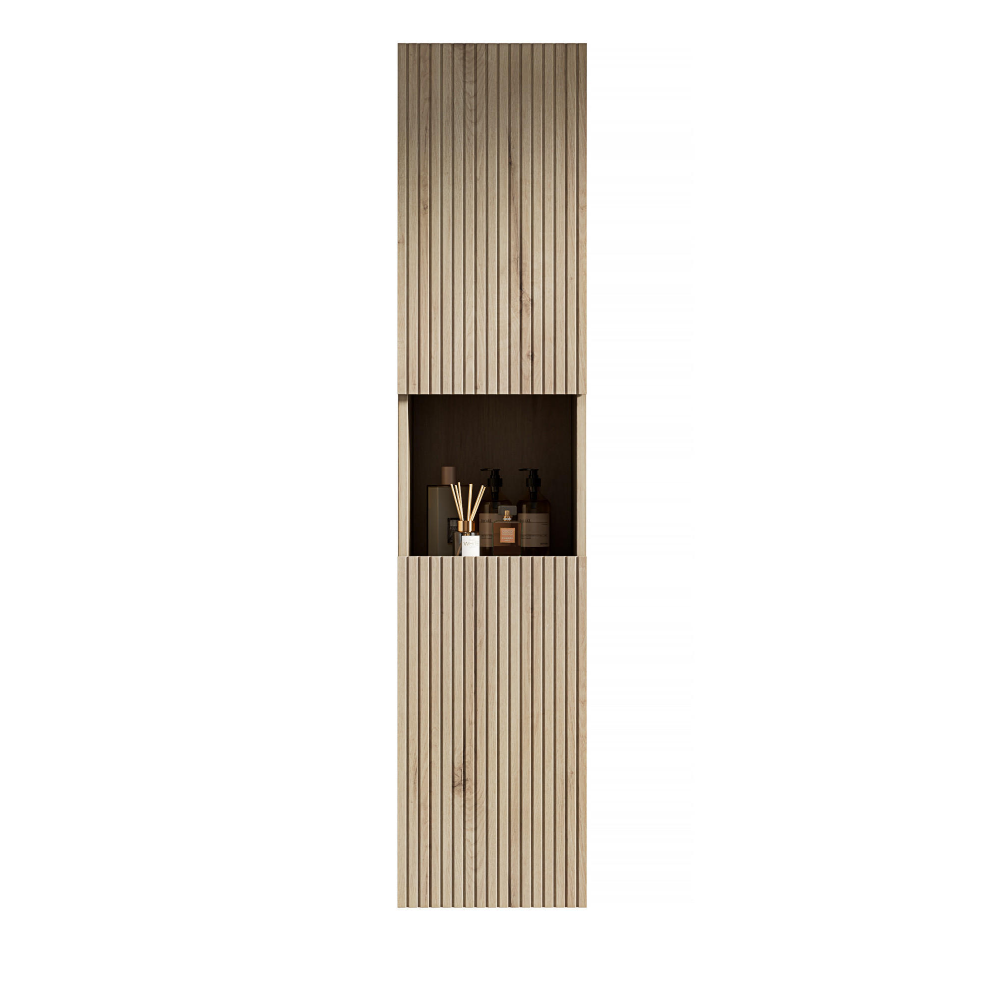 MIDISCHRANK 160x35x35cm in Weißeiche,aus Sperrholz mit Dämpfer - Eichefarben, Holzwerkstoff (160/35/35cm) - Modfu
