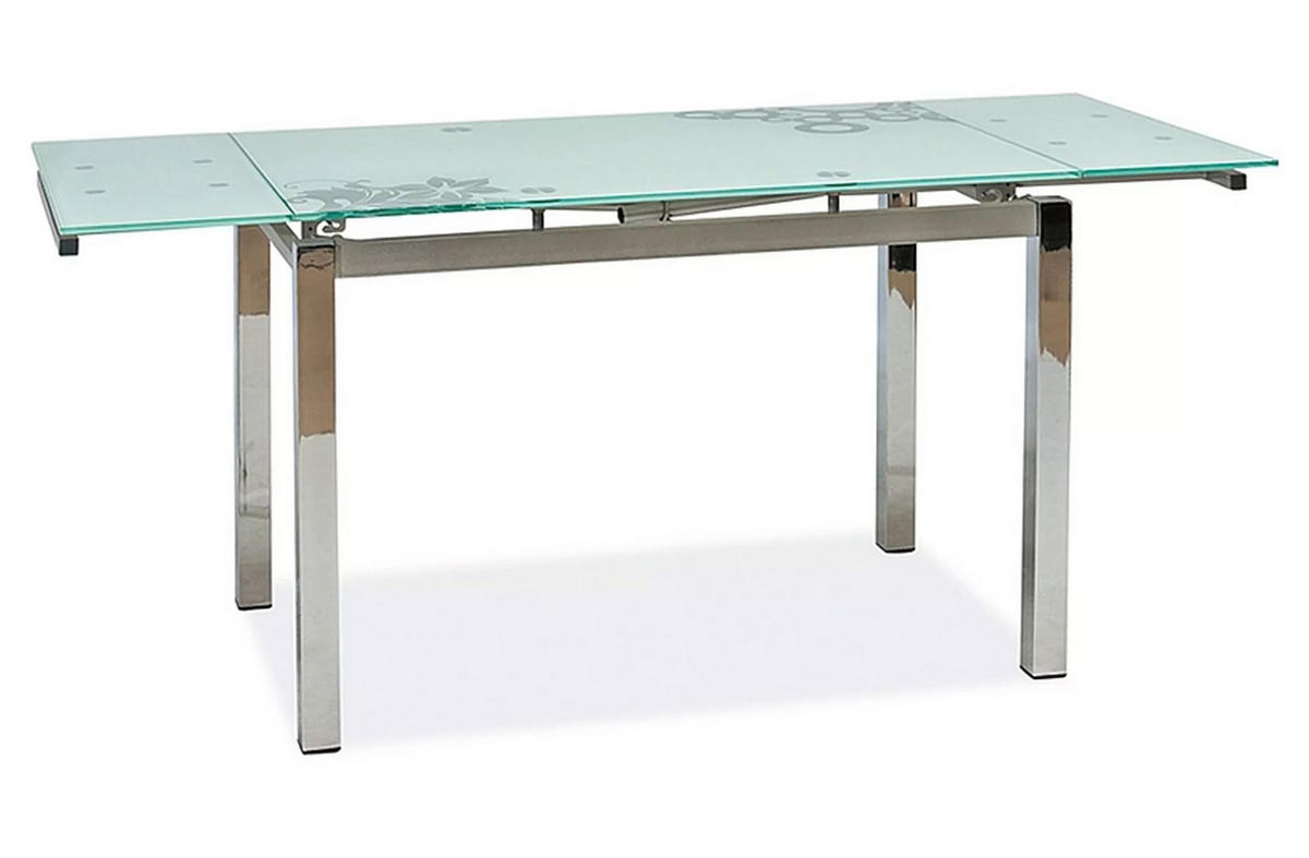 ESSTISCH ausziehbar weiß / silbergrau 110-170cm / 74cm / 75cm - Silberfarben/Weiß, Glas/Holz (74/110/75cm) - Feldmann-Wohnen