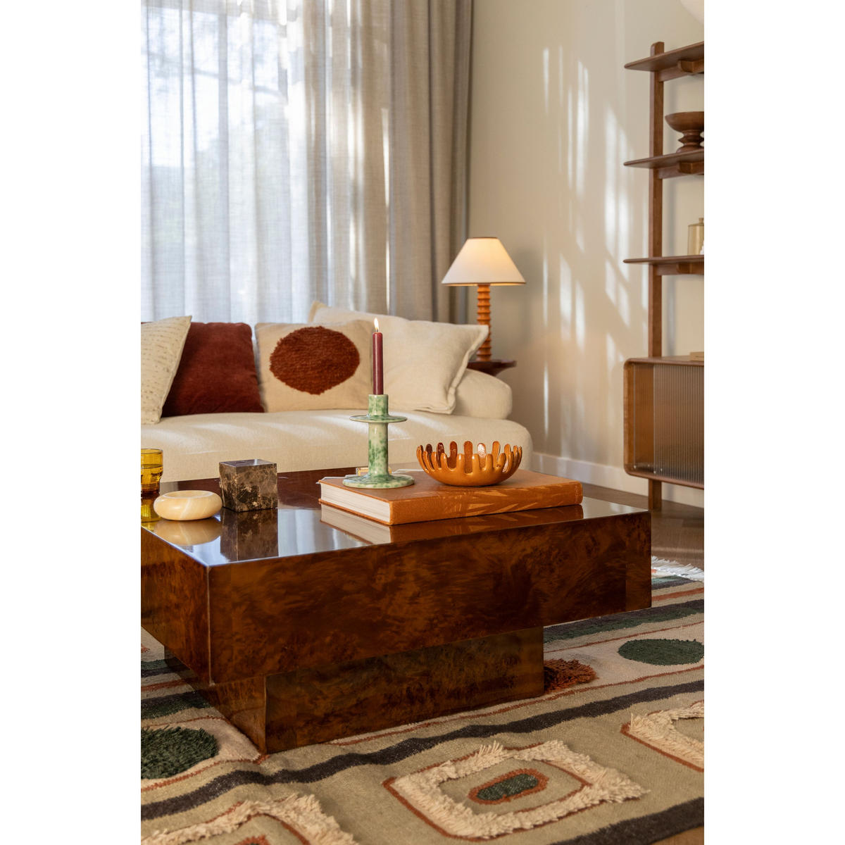 COUCHTISCH Quinn 90x90 cm Walnussfarbe - Braun, Holz (90/90/40cm) - Dutchbone