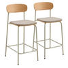 HOCHSTÜHLE 2-tlg., Beige - Beige, Holz (42/96/50cm) - Oviala