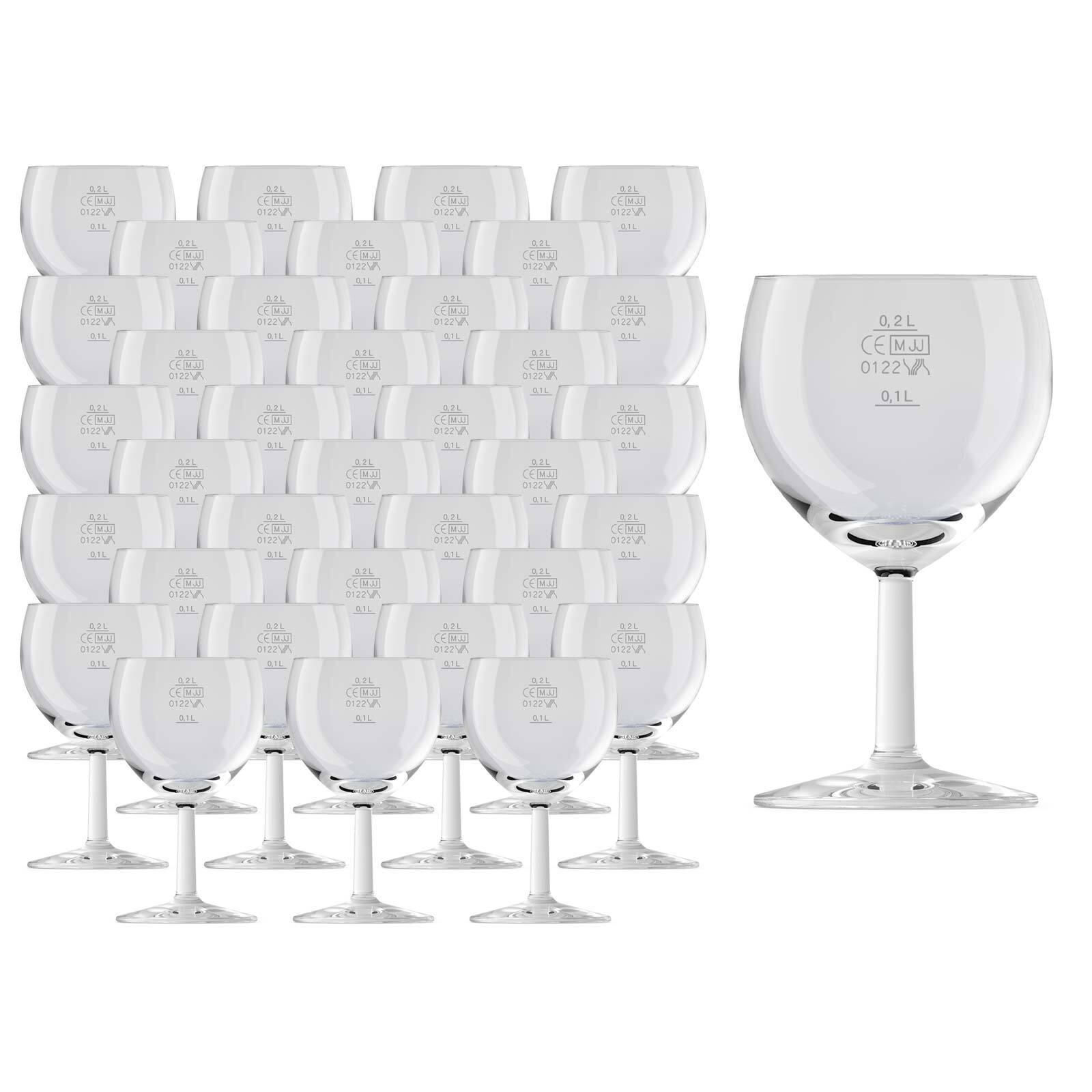 WEINGLÄSER GEEICHT Ballon Profi transparent 0,1 l + 0,2 l 36er Set - Transparent, Glas (0.25L) - Van Well