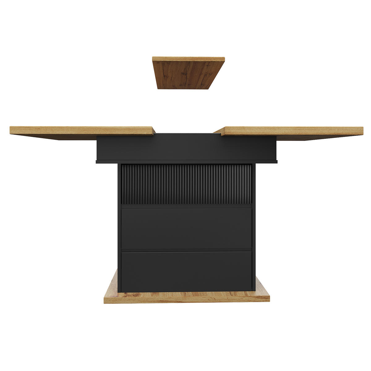 ESSTISCH 110–140/80/75 cm, Schwarz - Schwarz/Naturfarben, Holzwerkstoff (140/80/75cm)