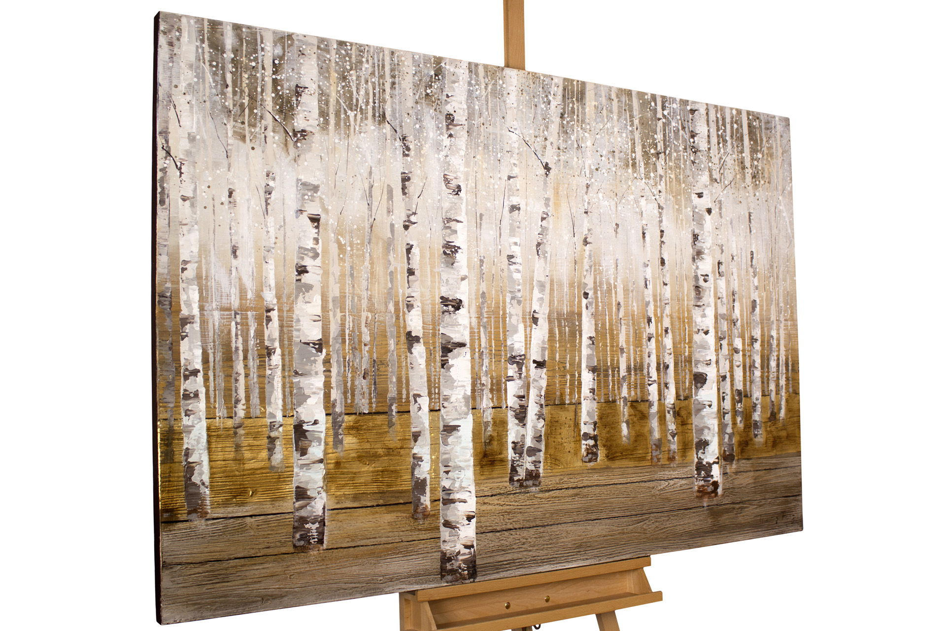 ÖLGEMÄLDE 120/80 cm - Goldfarben, Holz/Textil (2.02/80cm) - KUNSTLOFT