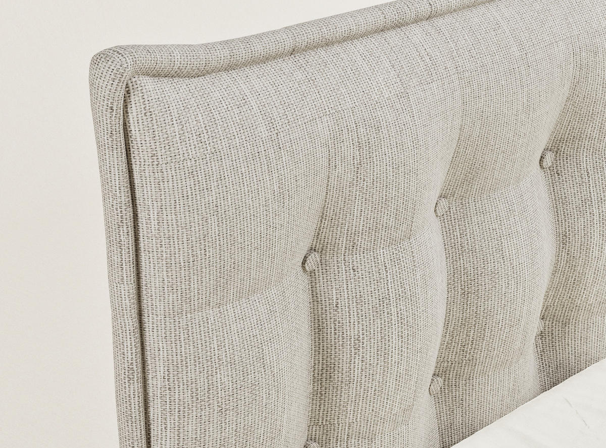 BOXSPRINGBETT Fatu 140/200 cm, in Beige, Bettkasten, Matratze, Topper - Beige/Schwarz, Holz/Holzwerkstoff (140/200cm) - Maison de Reve