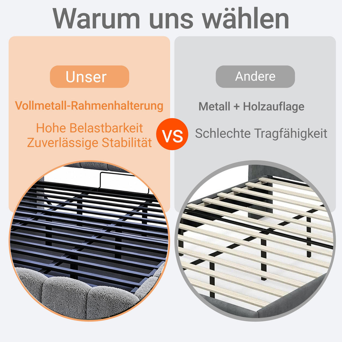 POLSTERBETT 180/200 cm in Grau mit Bettkasten, LED und USB-Anschluss aus Stoff und Metall - Grau, Textil/Metall (180/200cm) - STILVORA