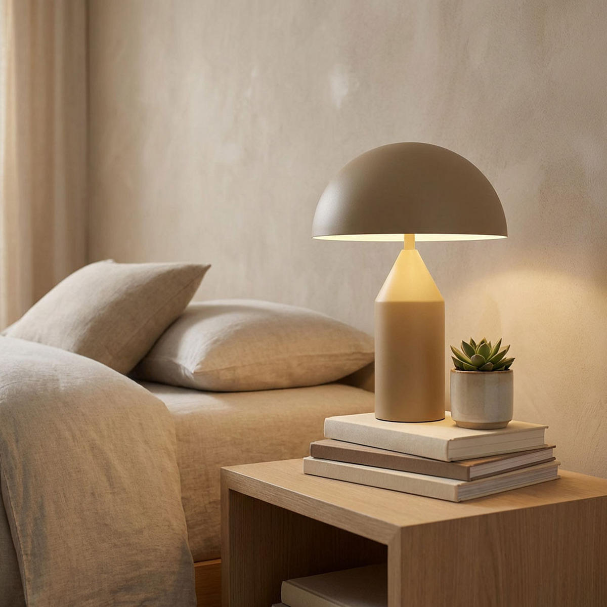 LED TISCHLEUCHTE Metall Beige Sand - Beige, Glas (28/28/39cm) - Globo Lighting