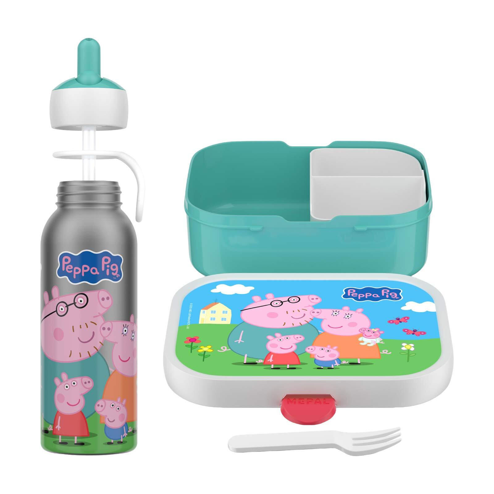 LUNCHSET MIT THERMOFLASCHE Campus Peppa Pig 2er Set - Türkis/Multicolor, Kunststoff (1/1/1cm) - Mepal