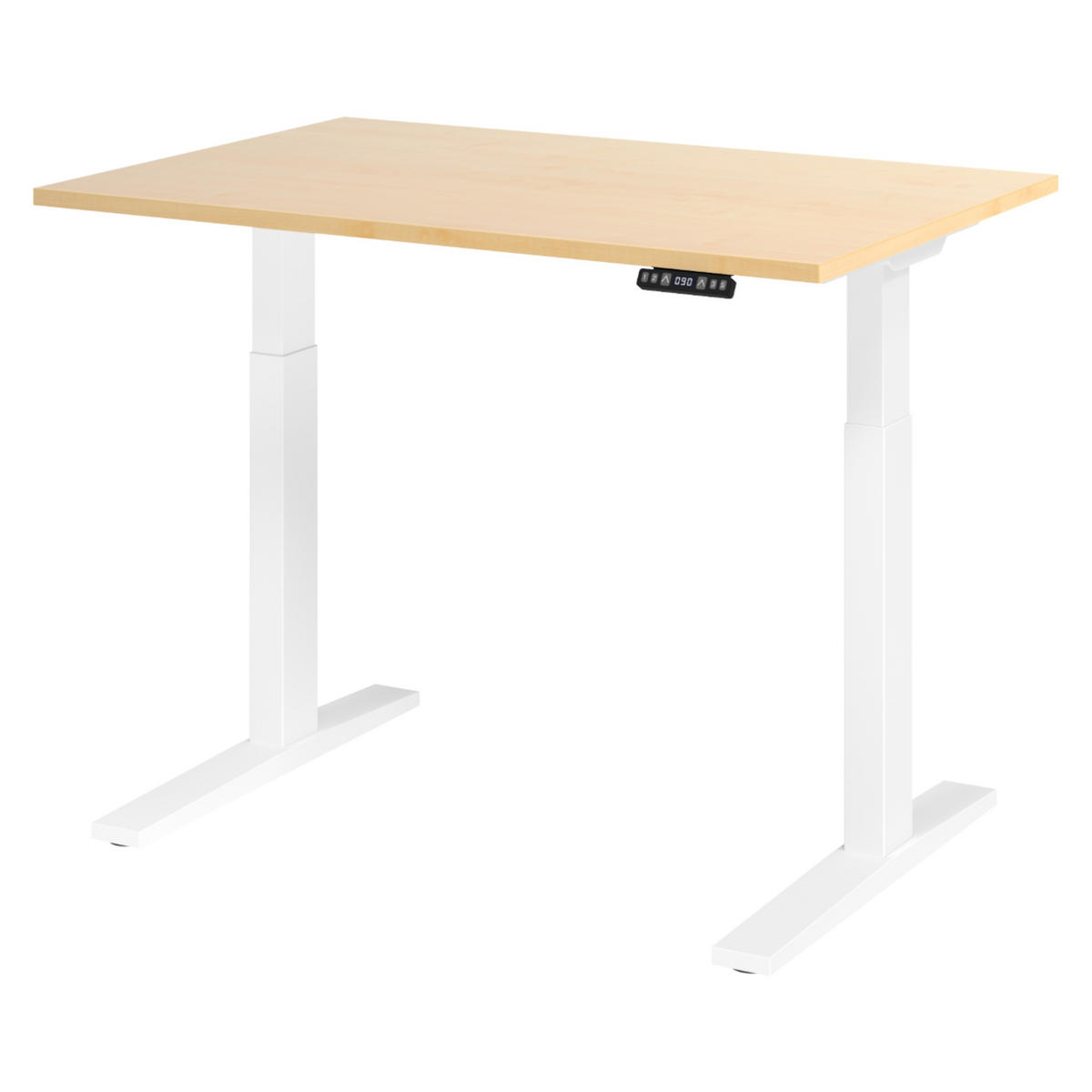 SCHREIBTISCH elektrisch XMKA 80/120/74 cm in Ahornfarben/Weiß - Ahornfarben/Weiß, Holzwerkstoff (80/120/74cm) - bümö