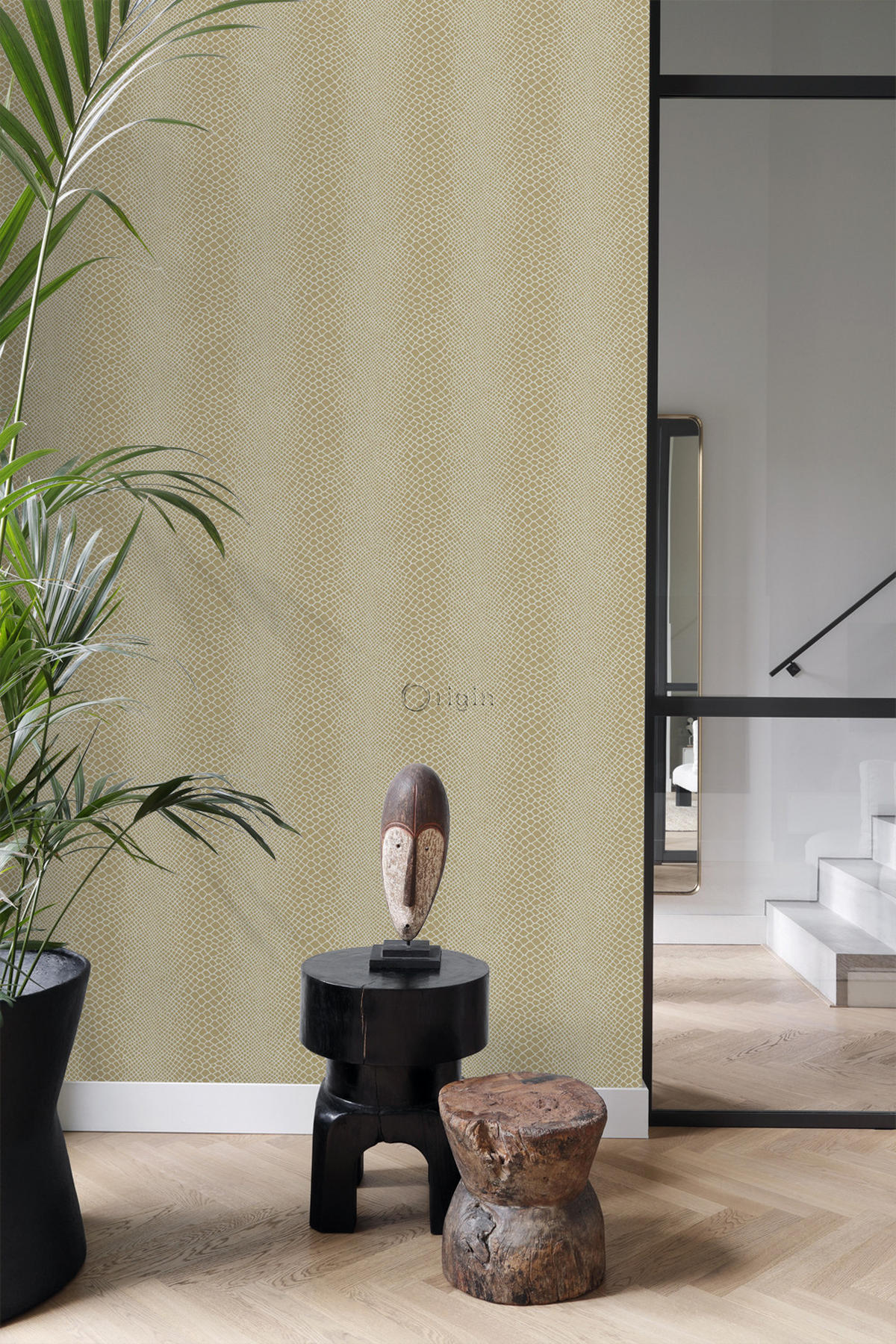 TAPETE Schlangenhaut-Motiv 53 cm x 10.05 m - Gelb, Papier (53/1000cm) - Origin Wallcoverings
