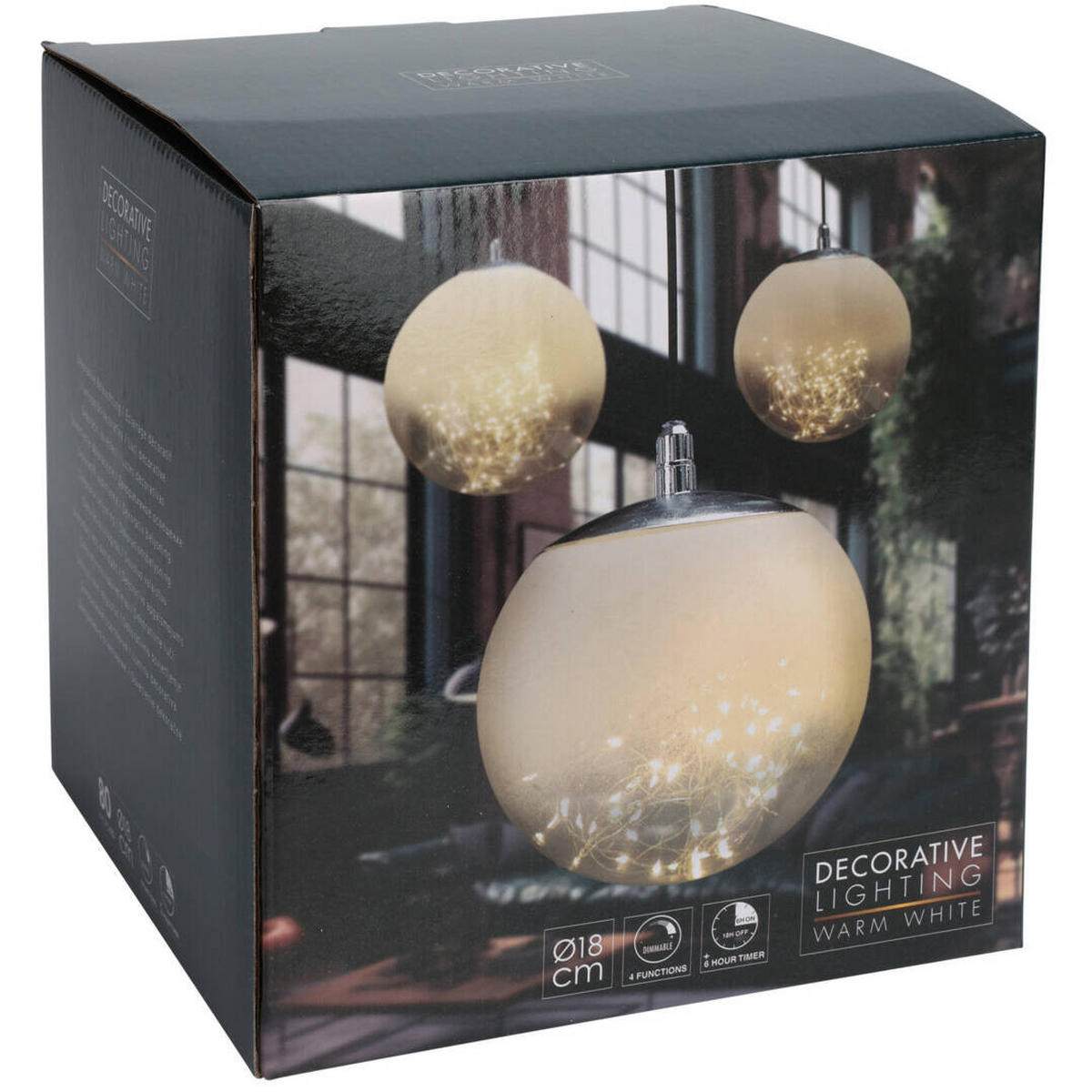 DEKORATIVE KUGEL LED Ø 18 cm - Multicolor, Kunststoff (18/18/500cm) - Home Styling Collection