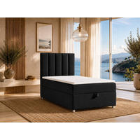 BOXBETT mit Bettkasten Trinity K-10 SINGLE Bonellfederkern inkl. Topper - Schwarz, Holz/Holzwerkstoff (100/200cm) - Best For Home