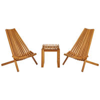 BALKONSET 2-Sitzer Holz heller Holzfarbton Bellano - Hellbraun, Holz - Beliani