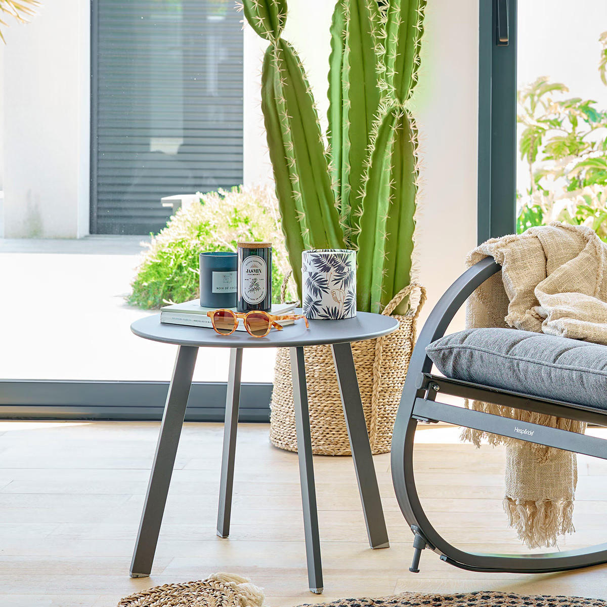 GARTENTISCH Metall Saona Ø 50 cm - Grau, Metall (50/50/45cm)