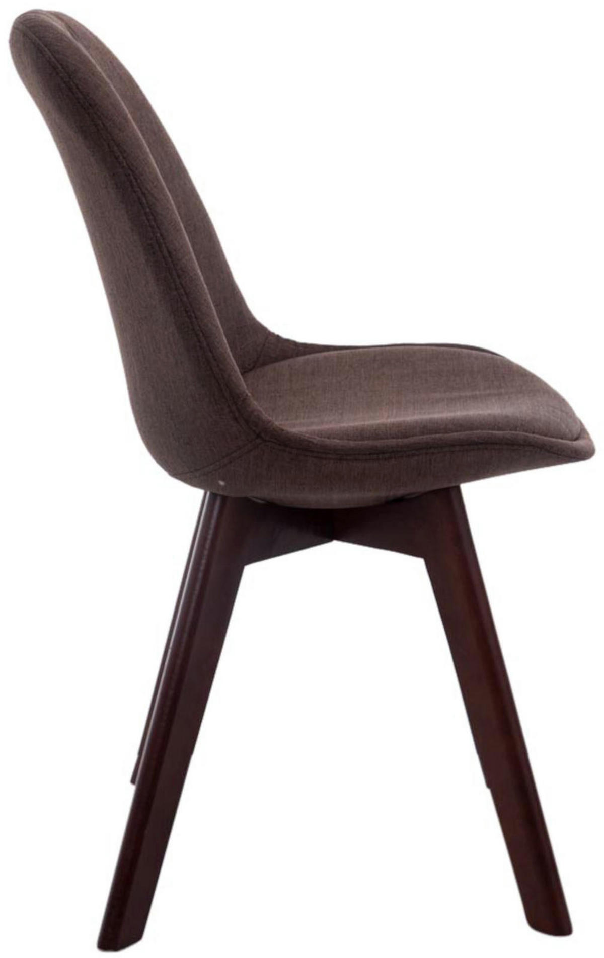 STUHL 4er Set Stoff braun - Walnussfarben/Braun, Holz/Textil (48/84/55cm) - CLP