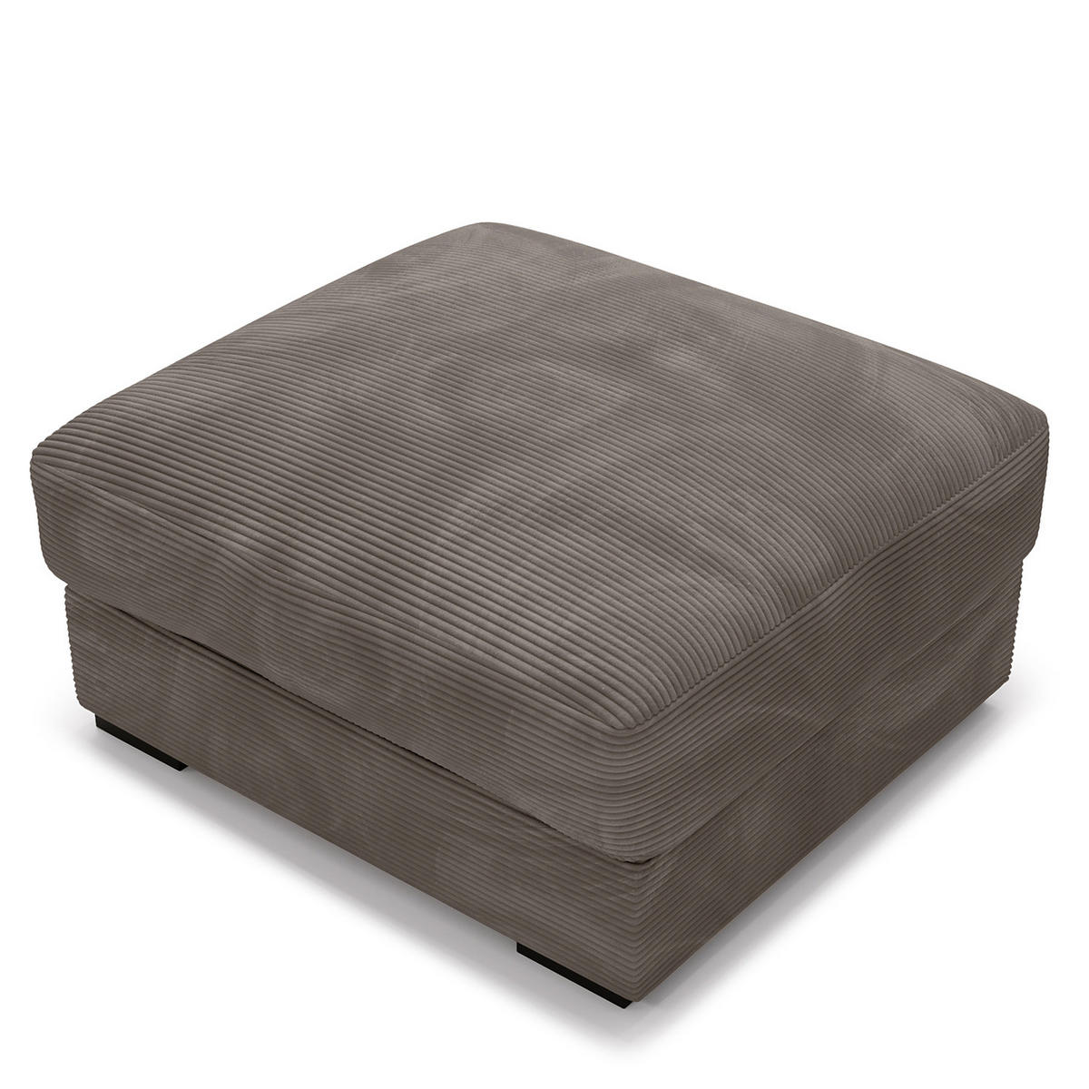 POLSTERHOCKER - Schwarz/Braun, Kunststoff/Textil (92/42/92cm) - home24