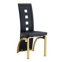 STUHL-SET DE-36589 2 Stück mit PU-Bezug und Metallbeinen Schwarz - Schwarz, Metall (49/102.5/43cm) - ComfortXL