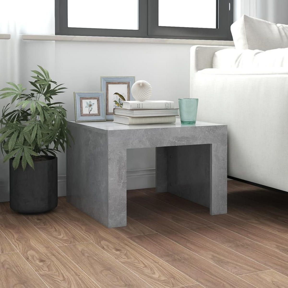 COUCHTISCH Betongrau 50x50x35 cm Holzwerkstoff - Grau, Holzwerkstoff (50/50/35cm) - furnicato