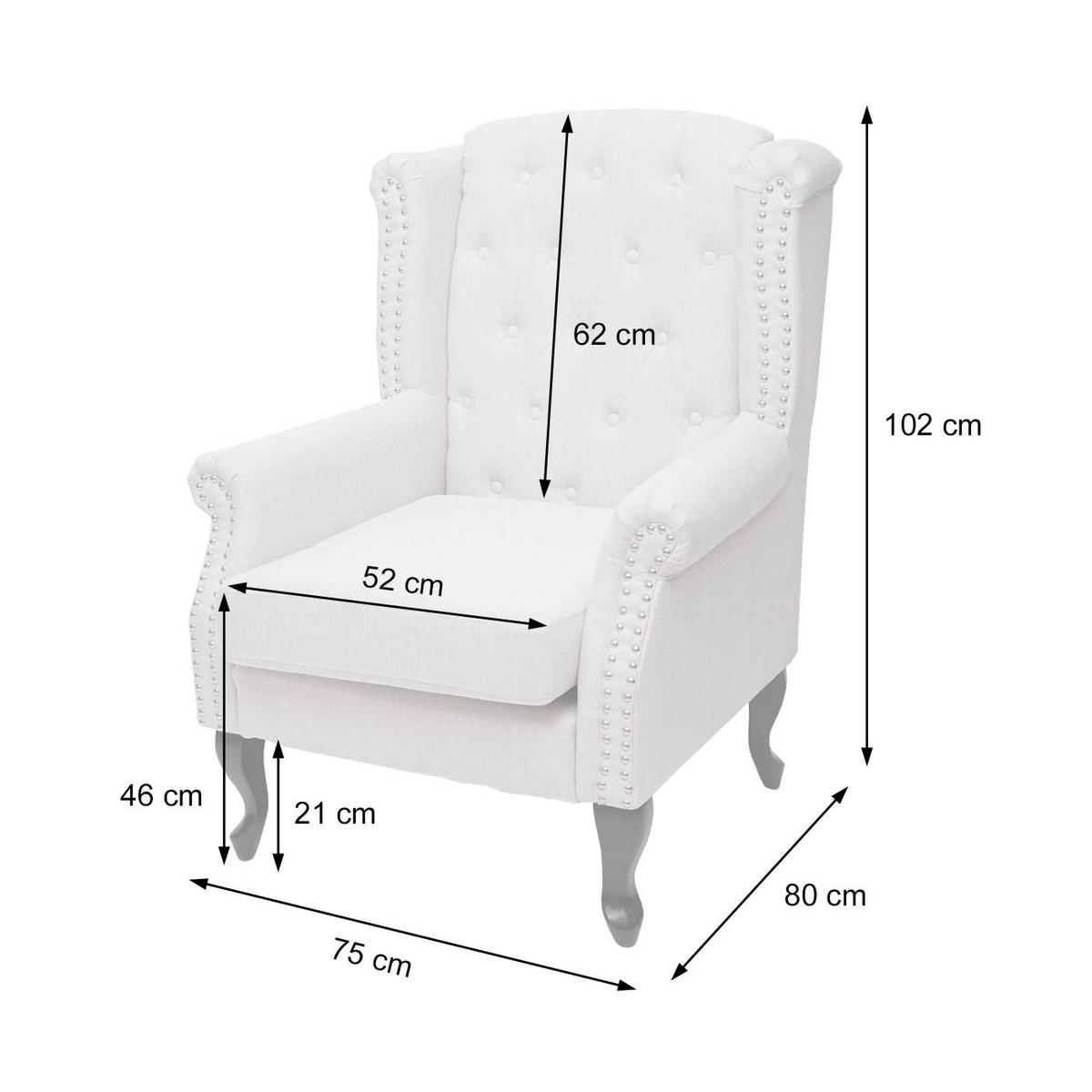 RELAXSESSEL Cremeweiß - Weiß, Textil (75/102/80cm) - MCW
