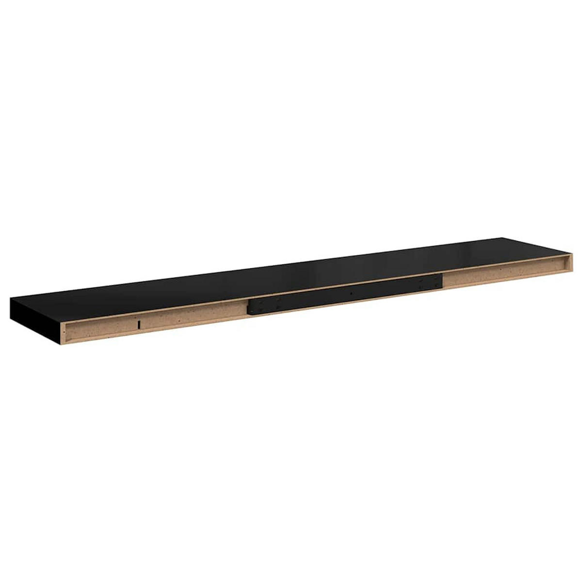 WANDBOARDSET 2-teilig 120/23,5/3,8 cm aus MDF Schwarz - Schwarz, Holzwerkstoff/Metall (120/3.8/23.5cm) - vidaXL