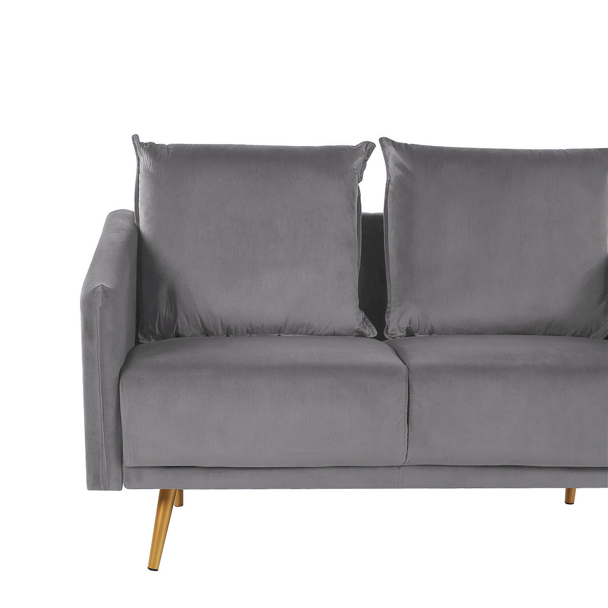 2-SITZER-SOFA Samtstoff Grau Maura - Grau, Textil (130/83/78cm) - Beliani