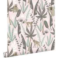 TAPETE Affen 53 cm x 10.05 m - Pink, Papier (53/0.1cm) - ESTAhome