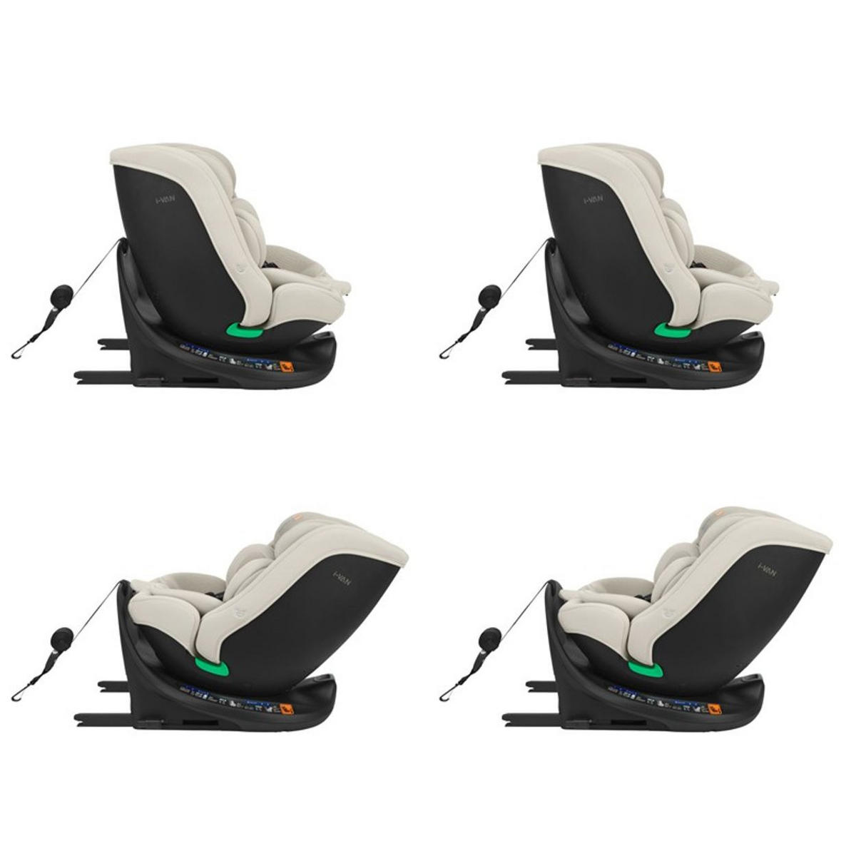 KINDERSITZ i-Van i-Size beige (40-150cm) Isofix Gruppe 0+/1/2/3 Kopfstütze - Beige, Kunststoff (43/58cm) - Kikka boo