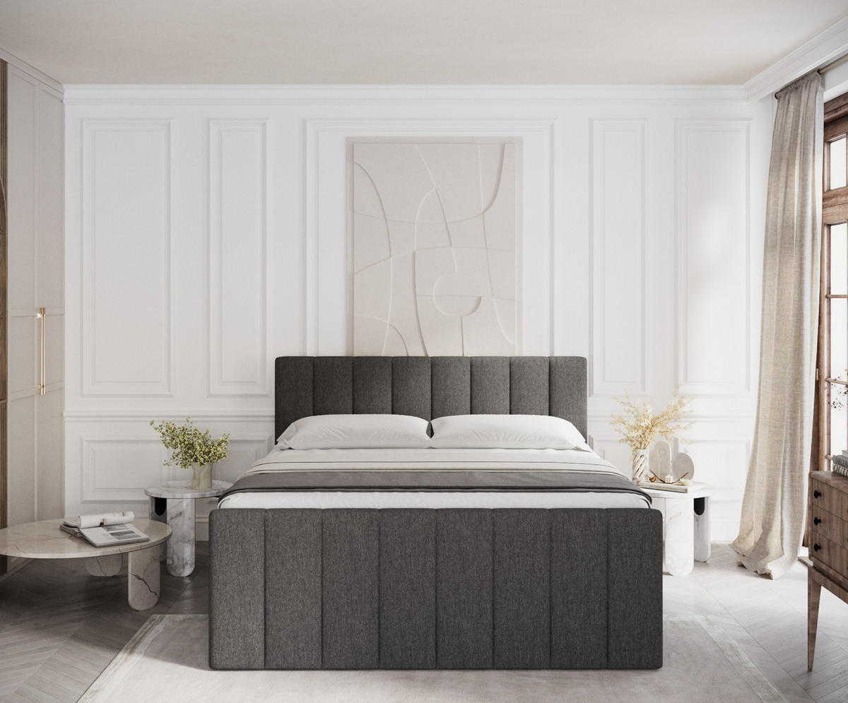 BOXSPRINGBETT Ruby Schwarz 200/200 cm mit Matratze und Topper - Schwarz, Holz/Holzwerkstoff (200/200cm) - Maison de Reve