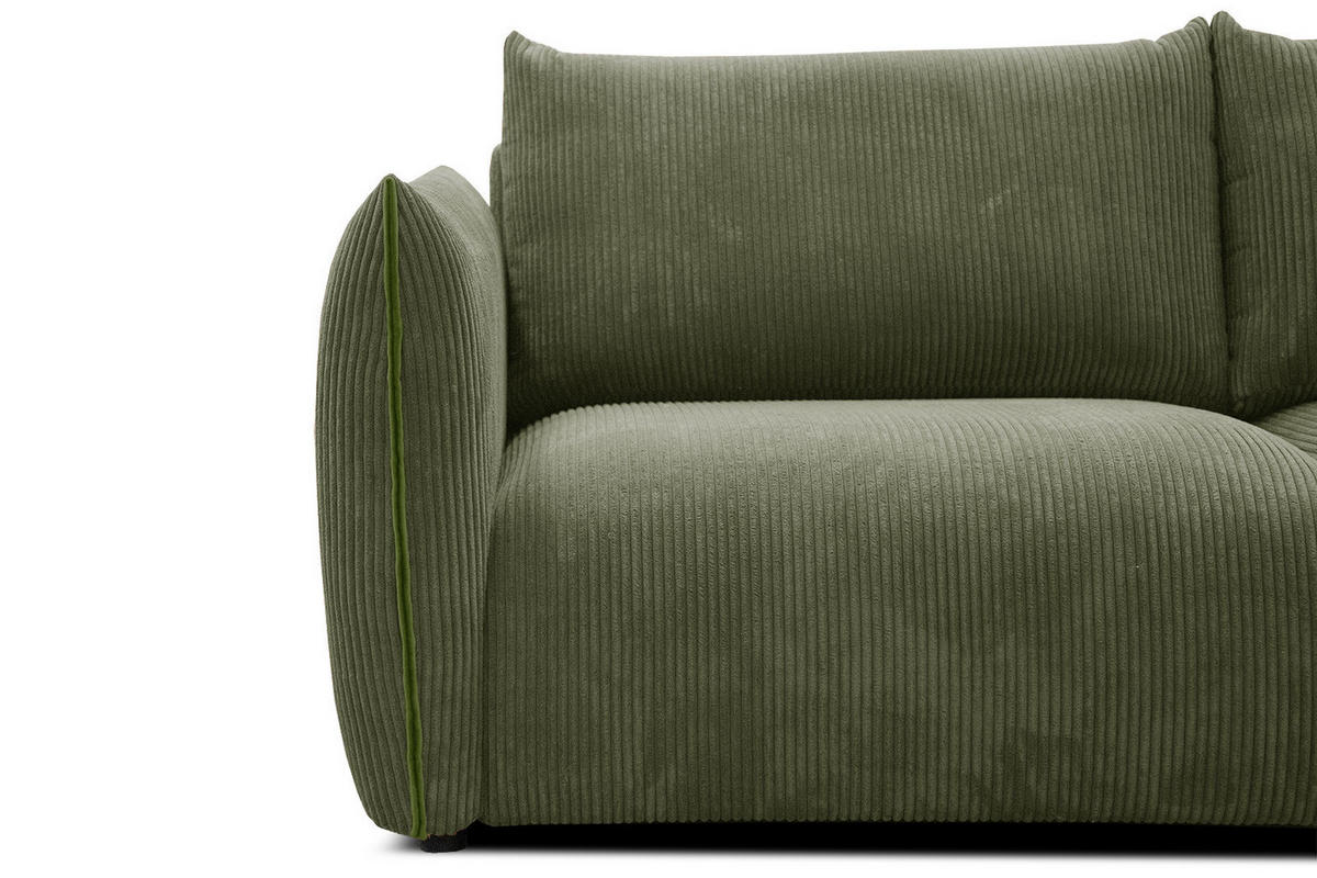 ECKSOFA TAUER 5-Sitzer, olivgrün - Schwarz/Olivgrün, Holzwerkstoff/Kunststoff (294/173cm) - Courtois Laville