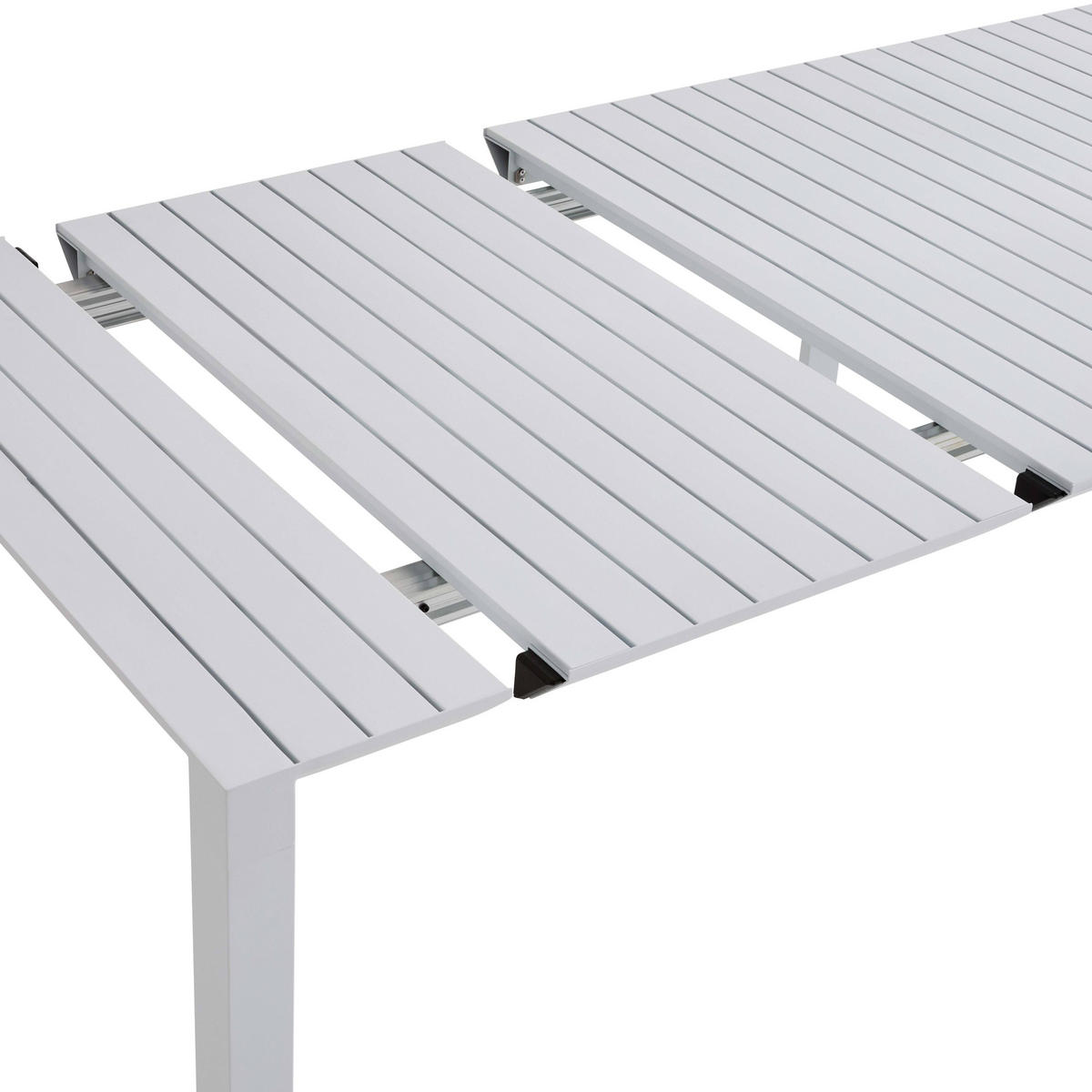 GARTENTISCH ausziehbar 52/260 cm, Weiß - Weiß, Metall (52/100/74cm) - Oviala