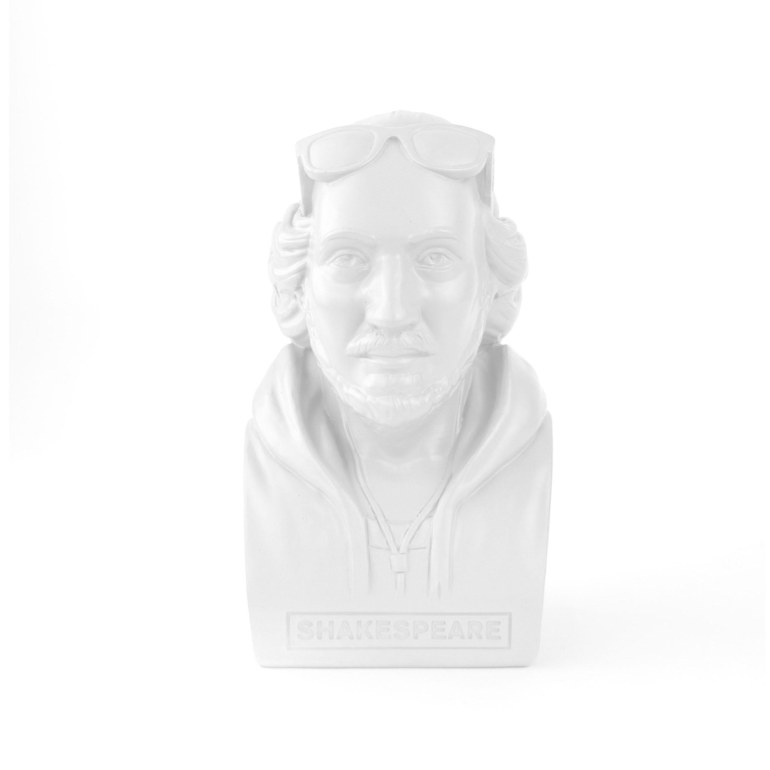 SPARDOSE Historic Hipster Shakespeare, Polyresin, Weiß, 8 x 9 x 14.5 cm - Weiß, Kunststoff (8/14.5/9cm) - Donkey Products